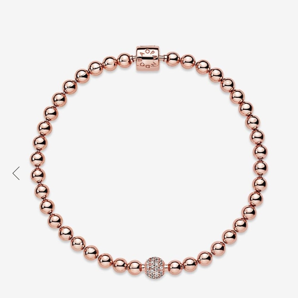 Pandora RoseGold Beaded Bracelet with Elegant Design